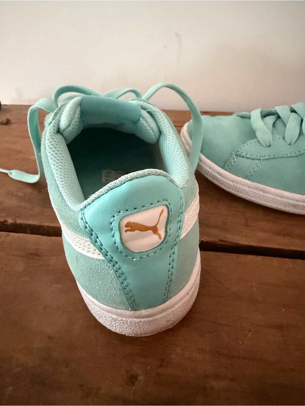 PUMA Mint Turquoise Suede Low-Top Sneakers - Picture 3 of 6